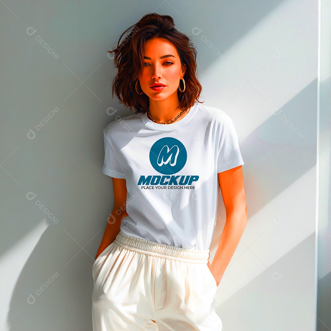 Mockup de Camisa Feminina PSD Editável