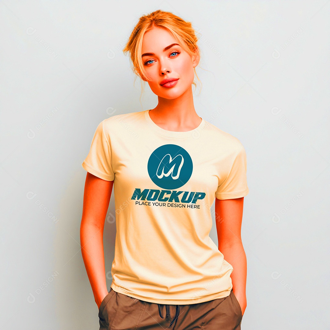 Mockup de Camisa Feminina PSD Editável