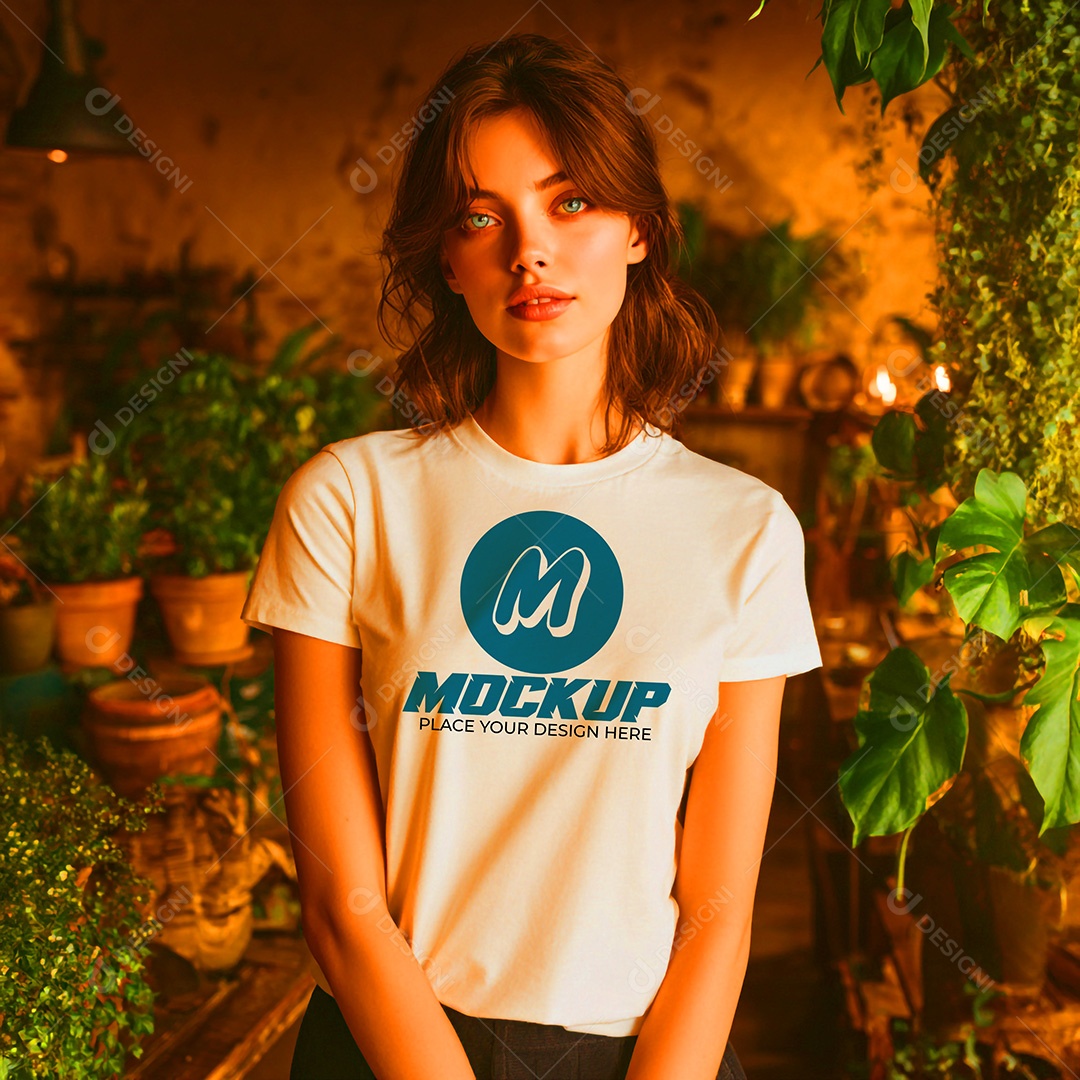 Mockup de Camisa Feminina PSD Editável