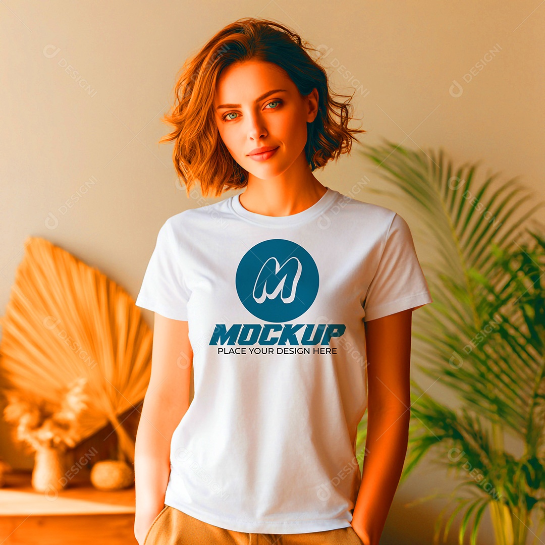 Mockup de Camisa Feminina PSD Editável