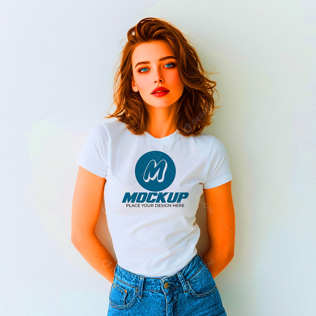 Mockup de Camisa Feminina PSD Editável