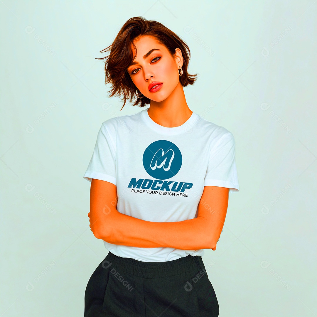 Mockup de Camisa Feminina PSD Editável