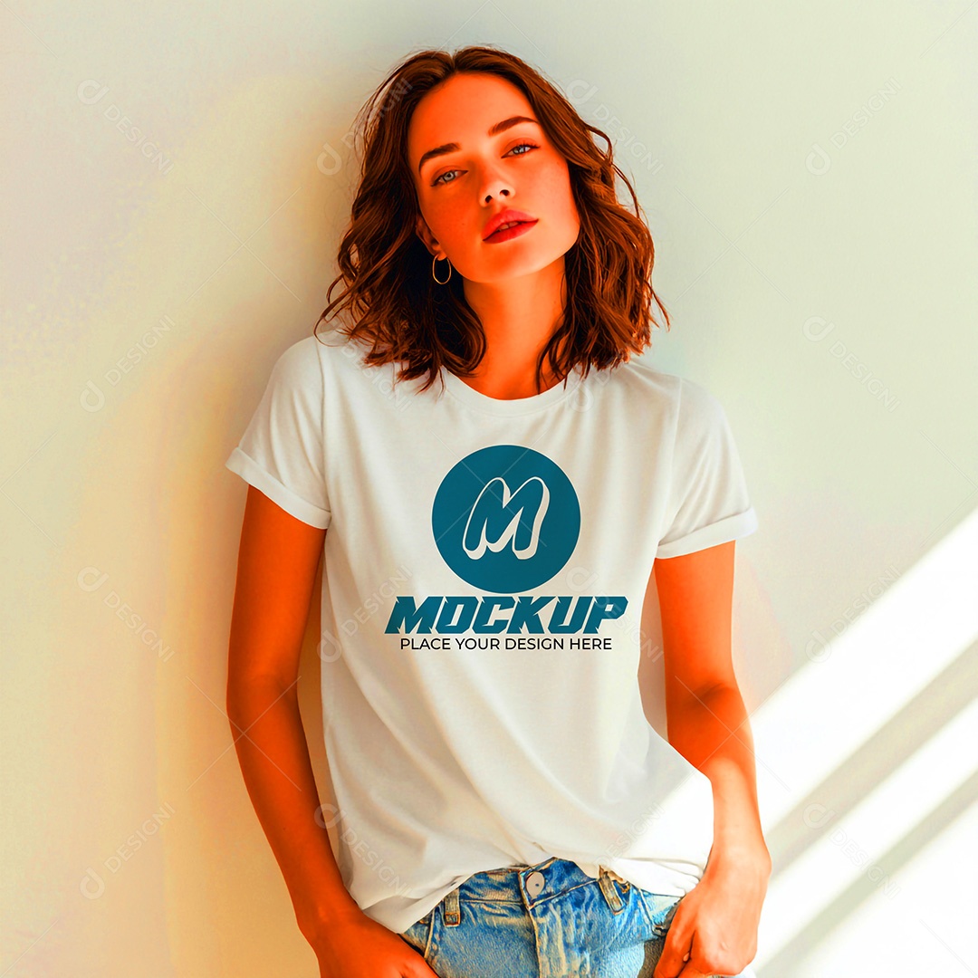 Mockup de Camisa Feminina PSD Editável