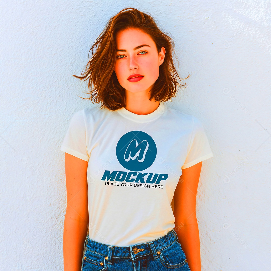 Mockup de Camisa Feminina PSD Editável