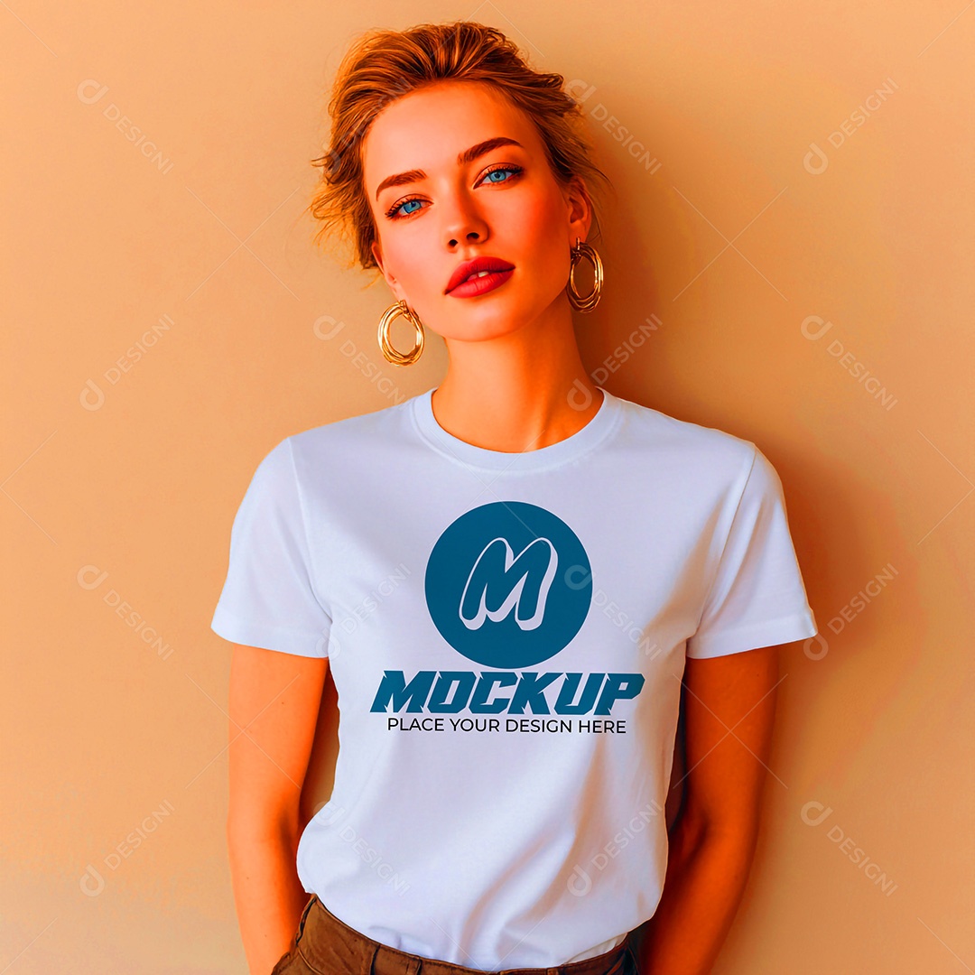 Mockup de Camisa Feminina PSD Editável