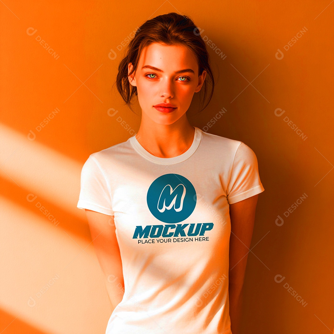 Mockup de Camisa Feminina PSD Editável