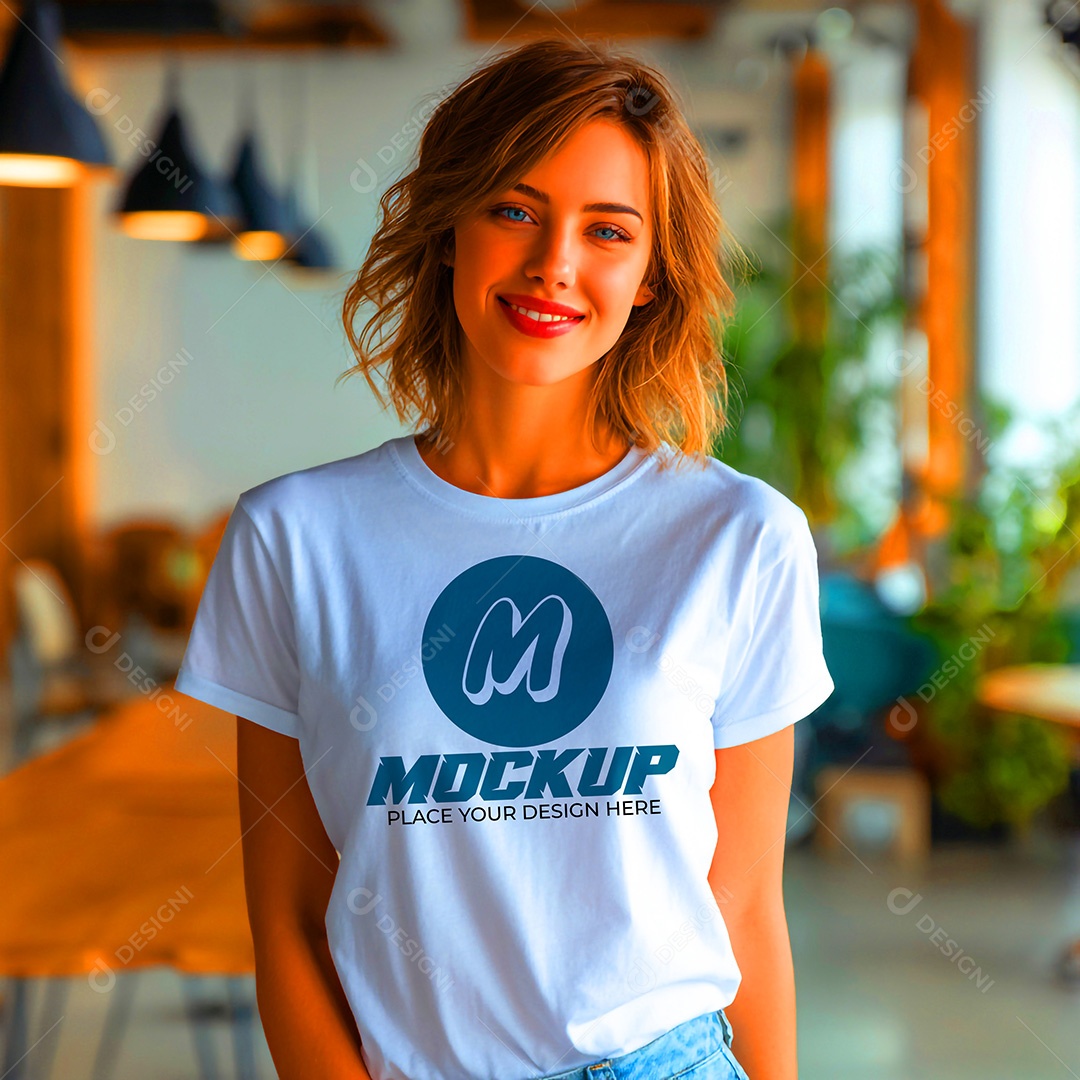 Mockup de Camisa Feminina PSD Editável