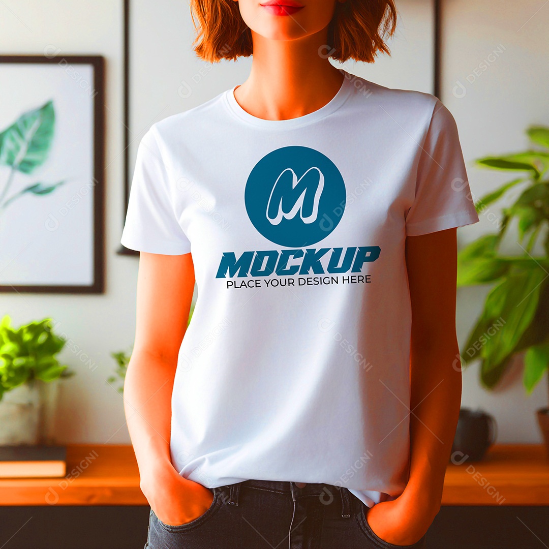 Mockup de Camisa Feminina PSD Editável