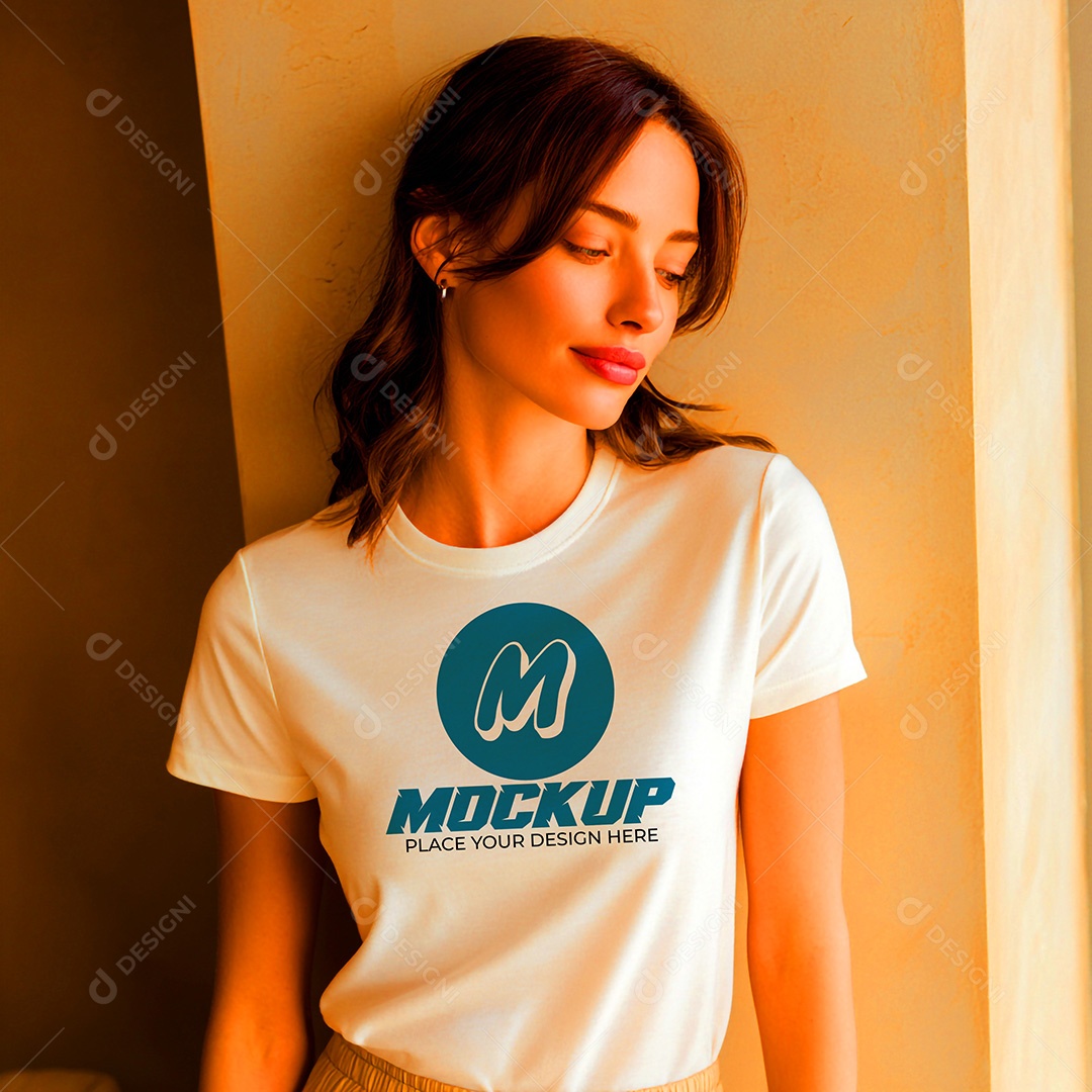 Mockup de Camisa Feminina PSD Editável