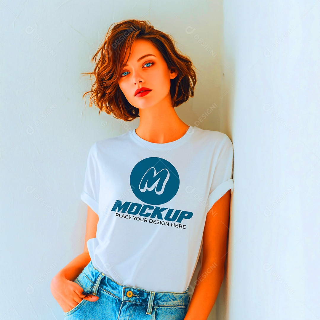 Mockup de Camisa Feminina PSD Editável