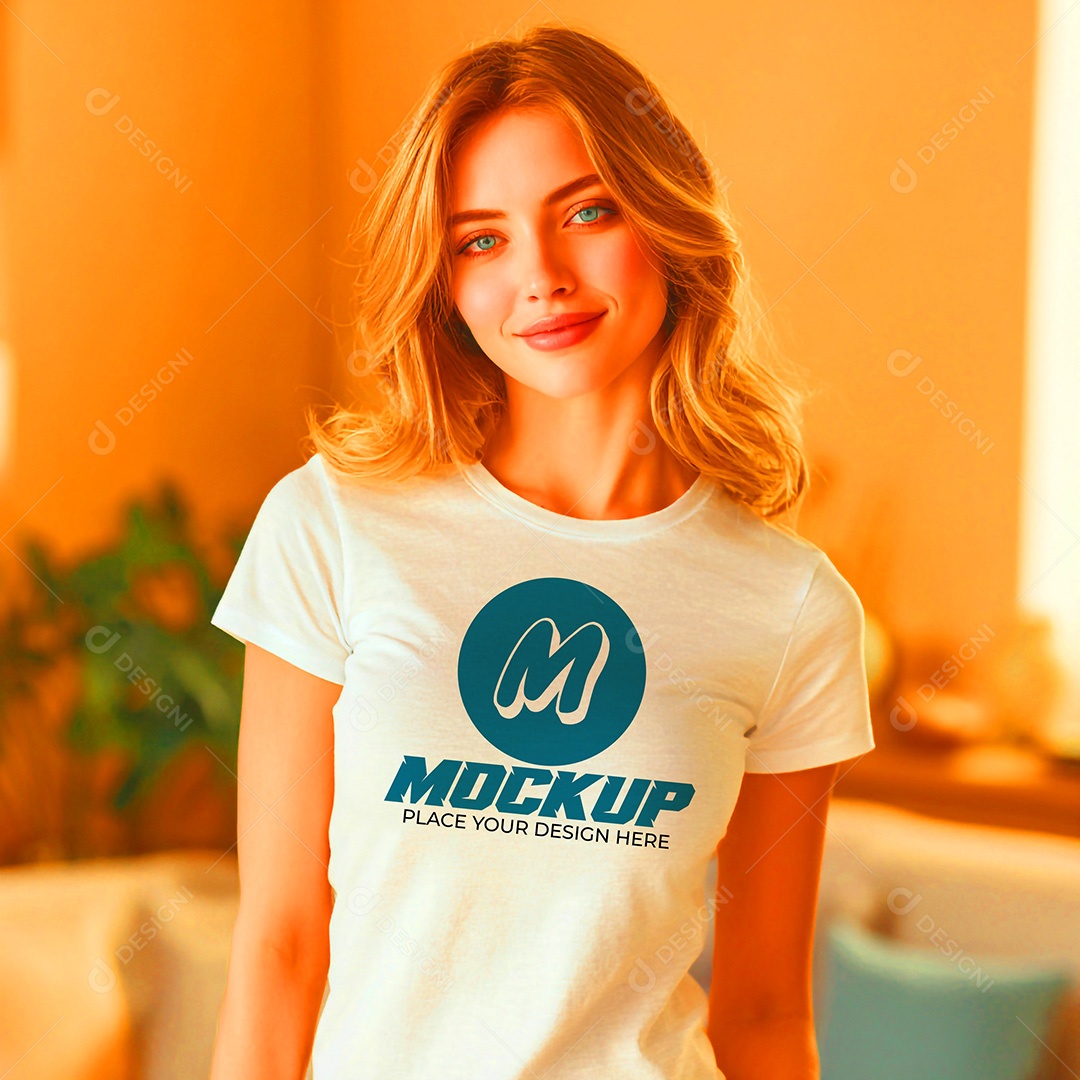 Mockup de Camisa Feminina PSD Editável