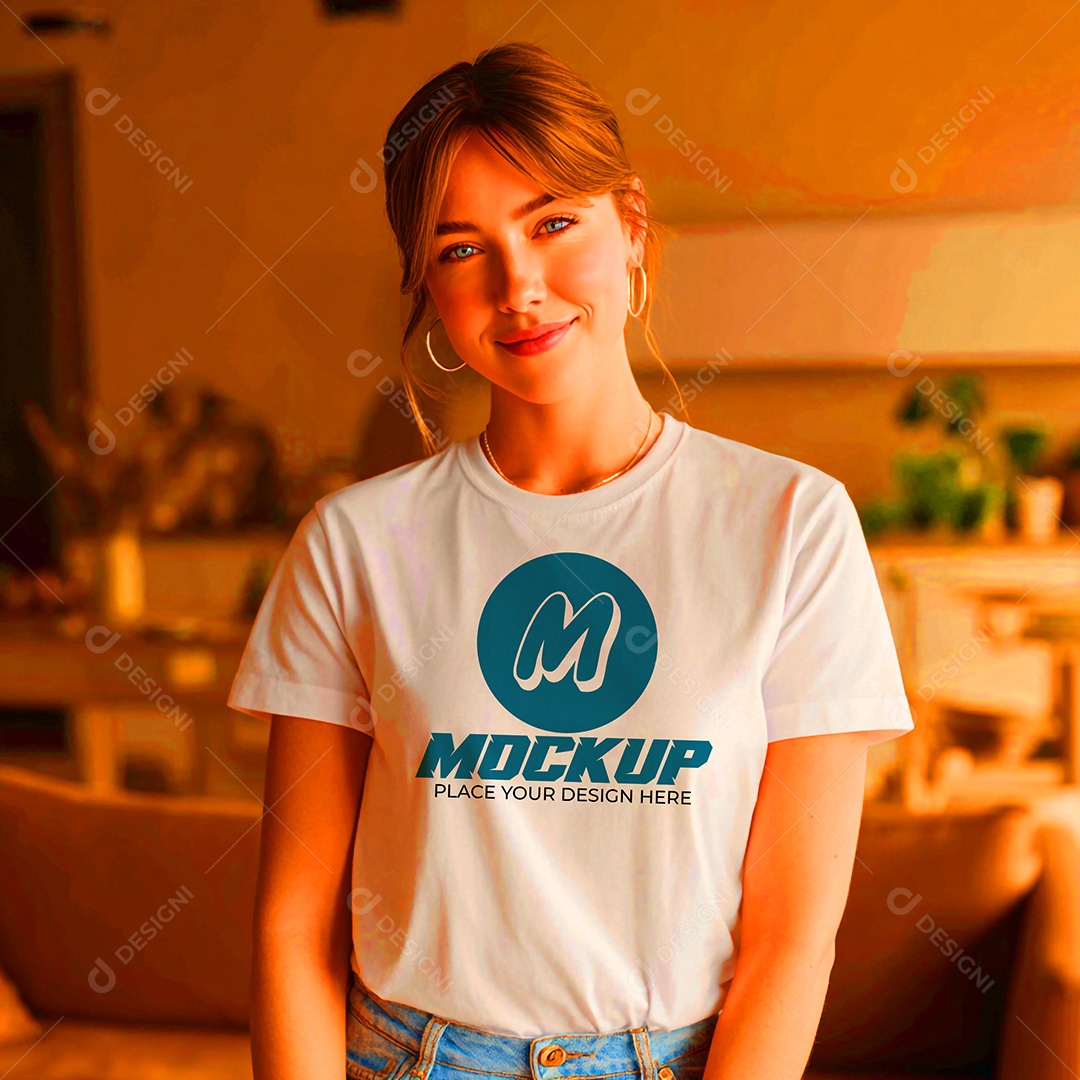 Mockup de Camisa Feminina PSD Editável