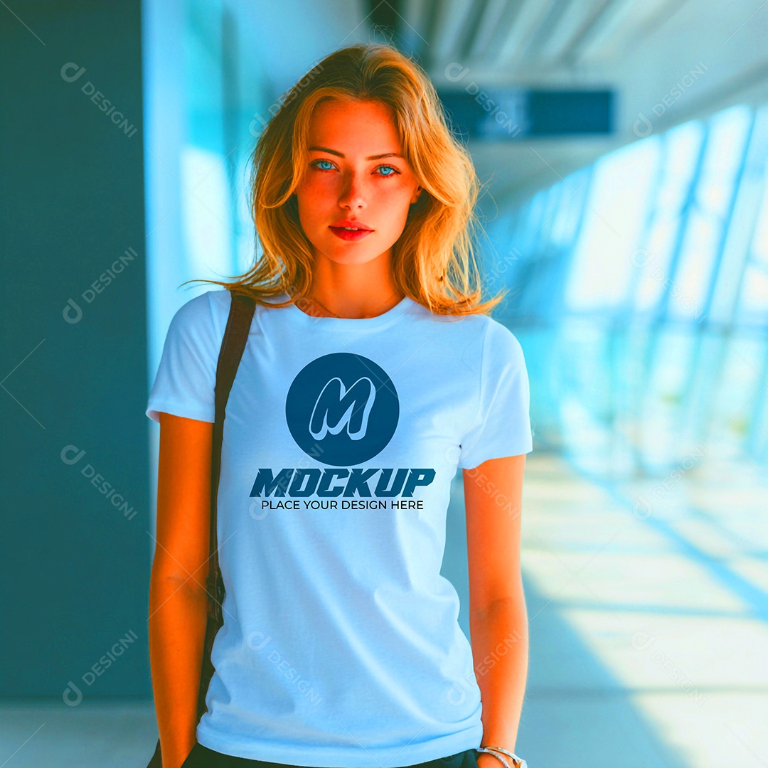 Mockup de Camisa Feminina PSD Editável