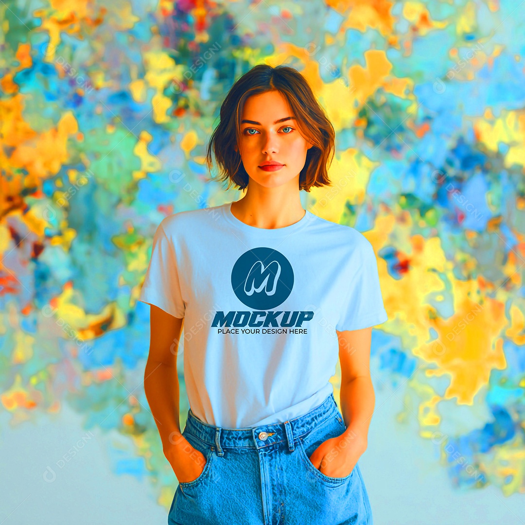 Mockup de Camisa Feminina PSD Editável