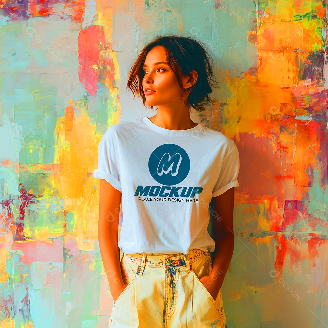 Mockup de Camisa Feminina PSD Editável