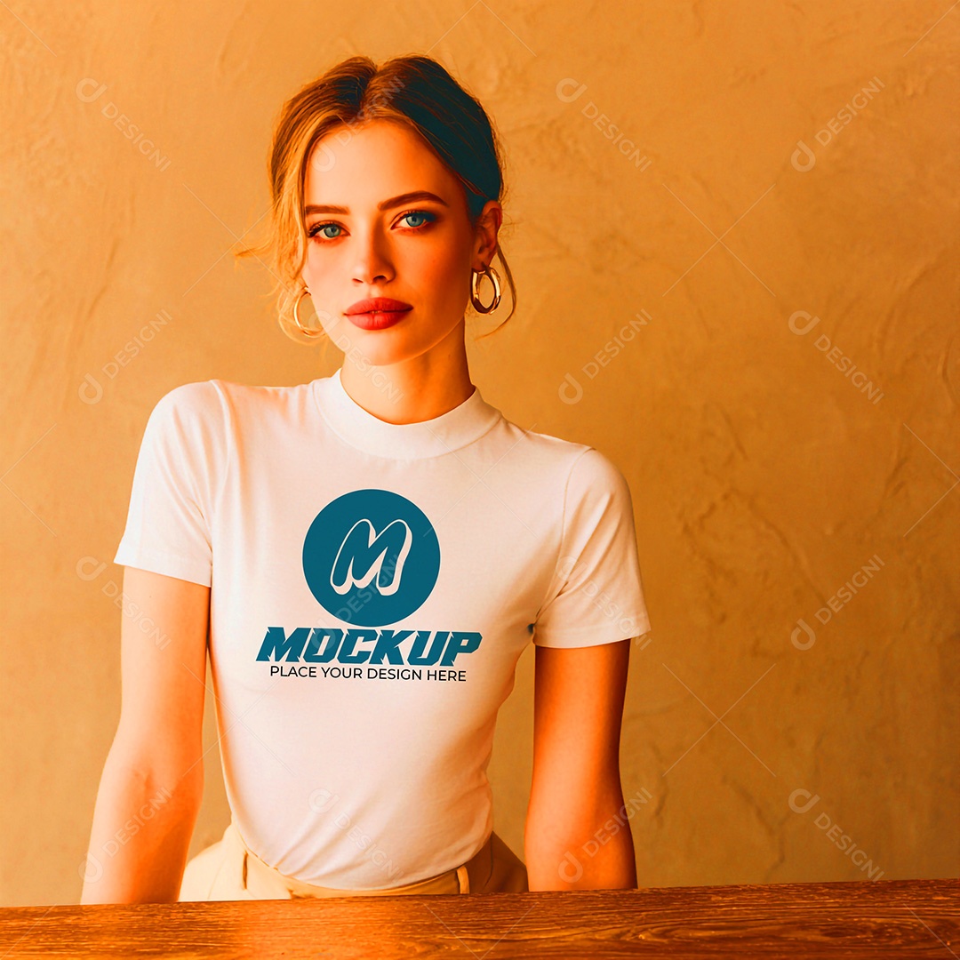 Mockup de Camisa Feminina PSD Editável