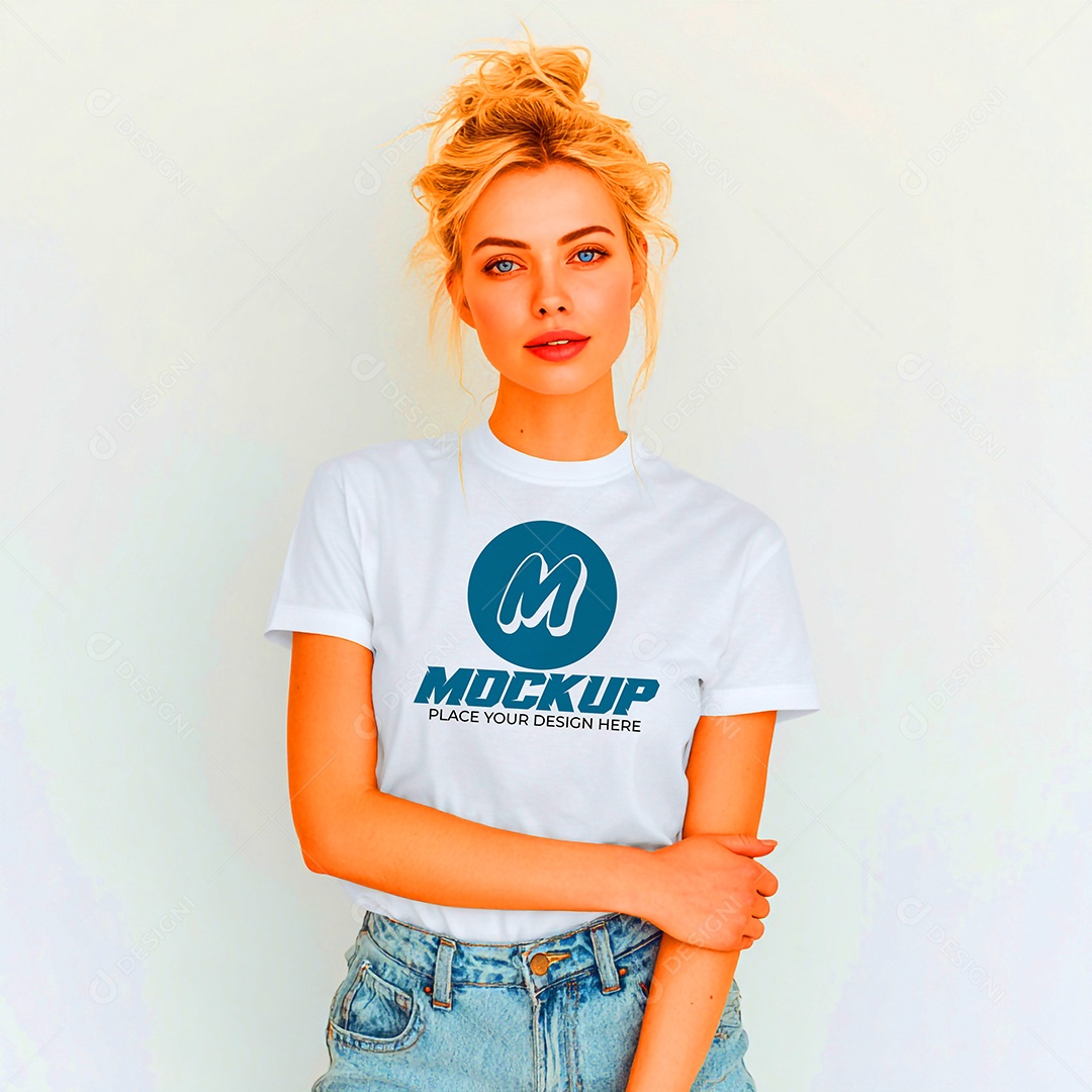 Mockup de Camisa Feminina PSD Editável