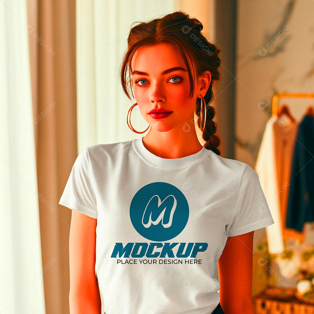 Mockup de Camisa Feminina PSD Editável