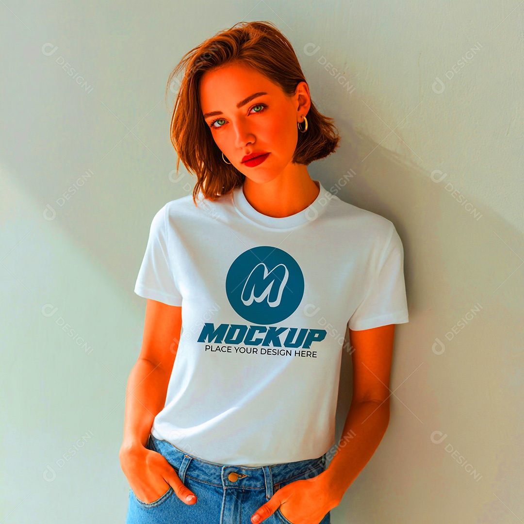 Mockup de Camisa Feminina PSD Editável