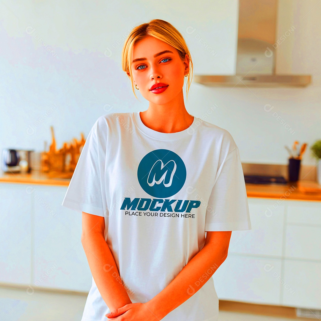 Mockup de Camisa Feminina PSD Editável