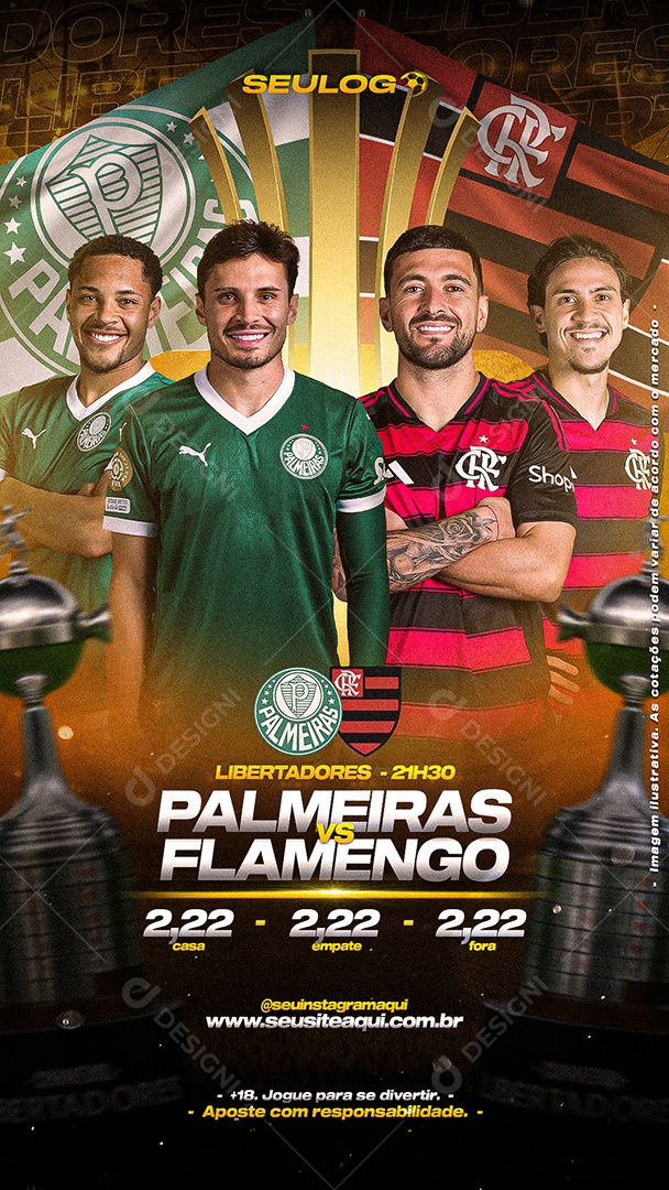 Palmeiras E Flamengo Social Media PSD Editável