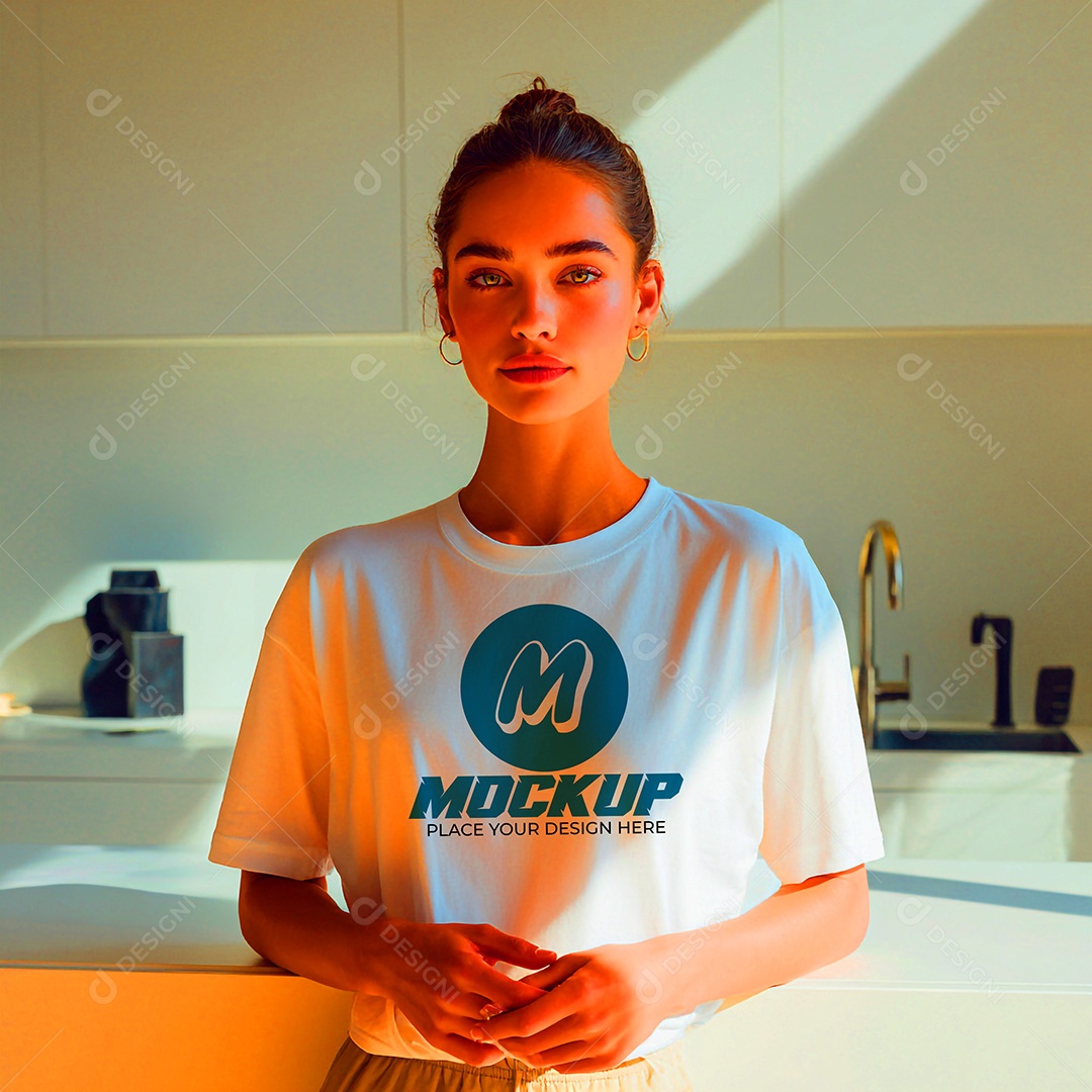 Mockup de Camisa Feminina PSD Editável