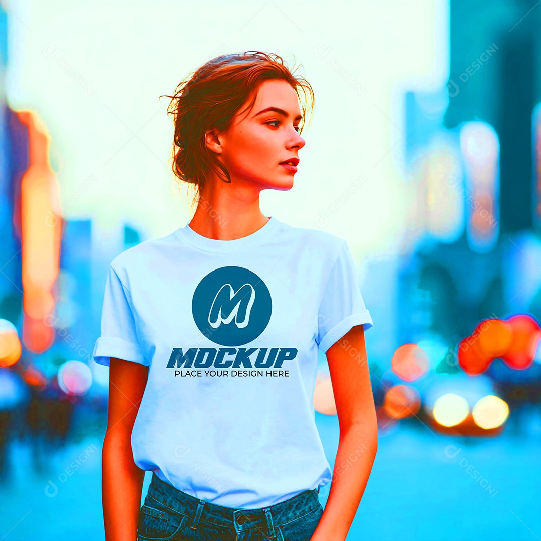 Mockup de Camisa Feminina PSD Editável