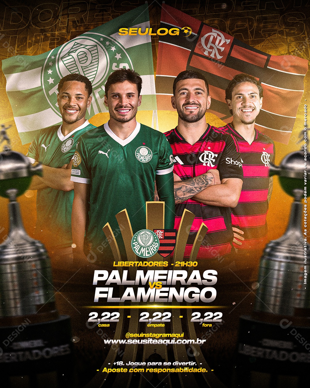 Palmeiras E Flamengo Social Media PSD Editável