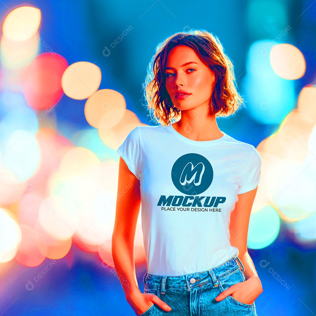 Mockup de Camisa Feminina PSD Editável