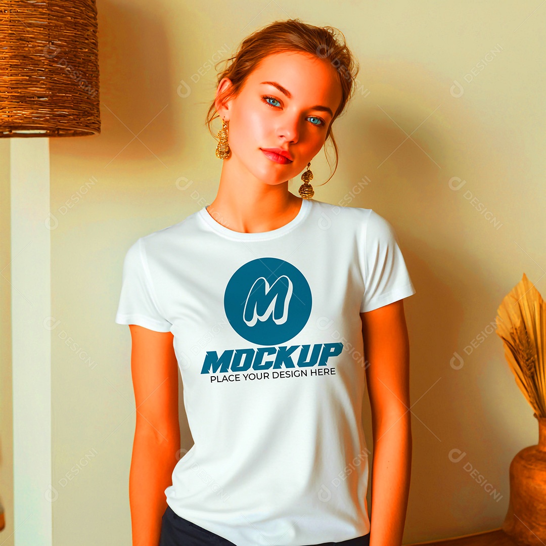 Mockup de Camisa Feminina PSD Editável