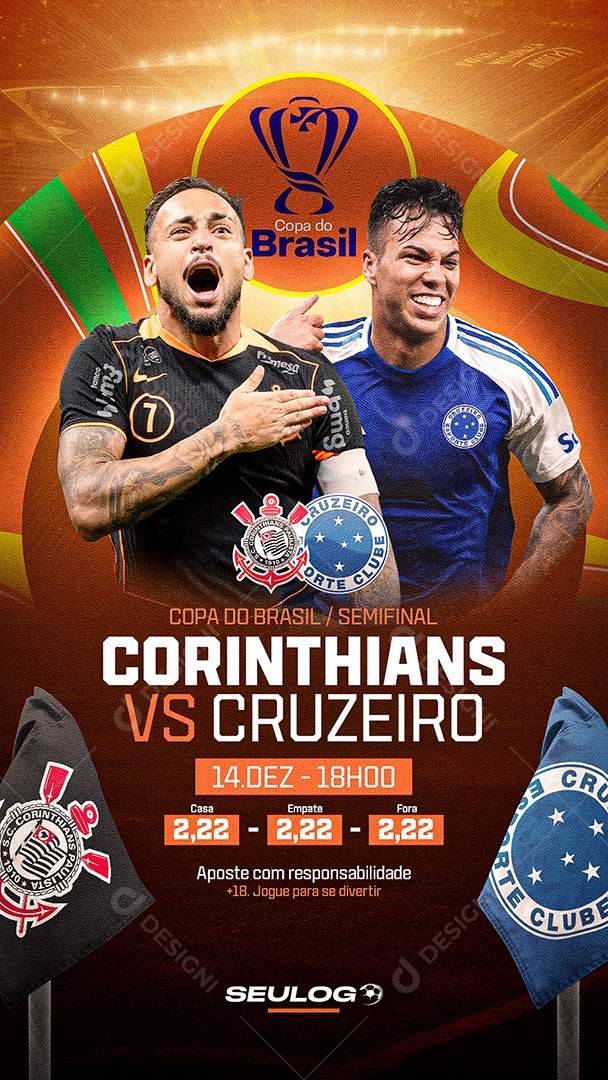 Story Cruzeiro E Corinthians Social Media PSD Editável