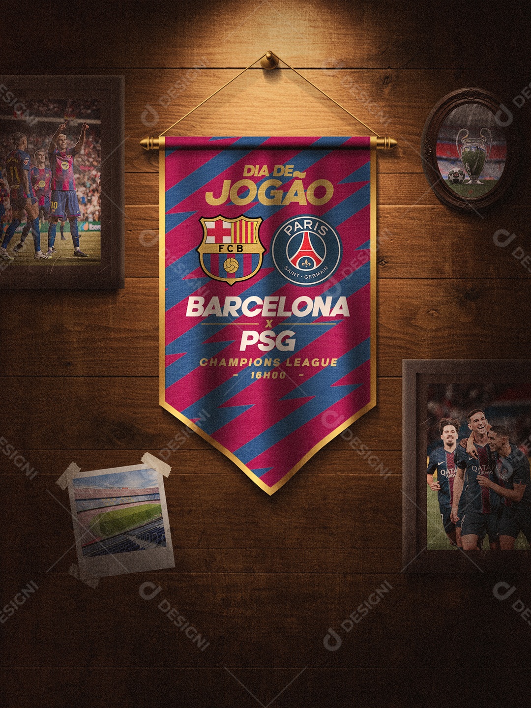 Barcelona E PSG Social Media PSD Editável