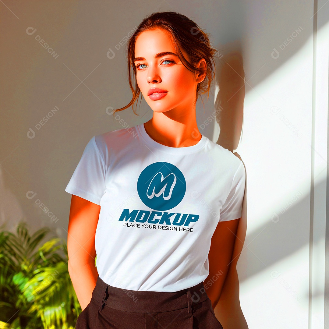 Mockup de Camisa Feminina PSD Editável