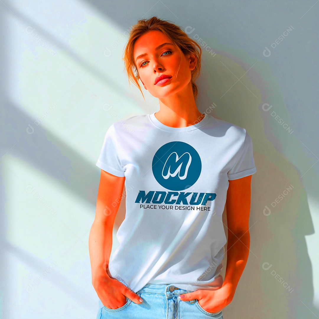 Mockup de Camisa Feminina PSD Editável