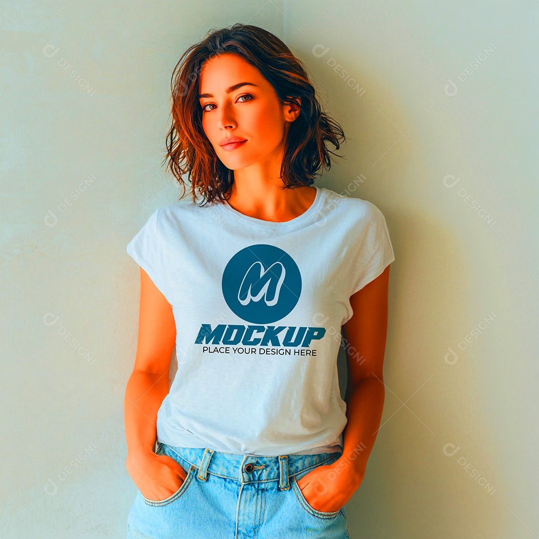 Mockup de Camisa Feminina PSD Editável