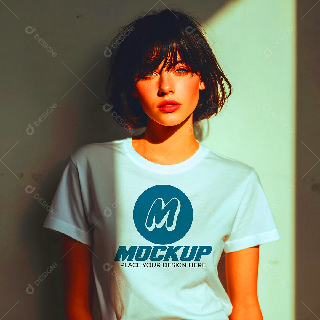 Mockup de Camisa Feminina PSD Editável