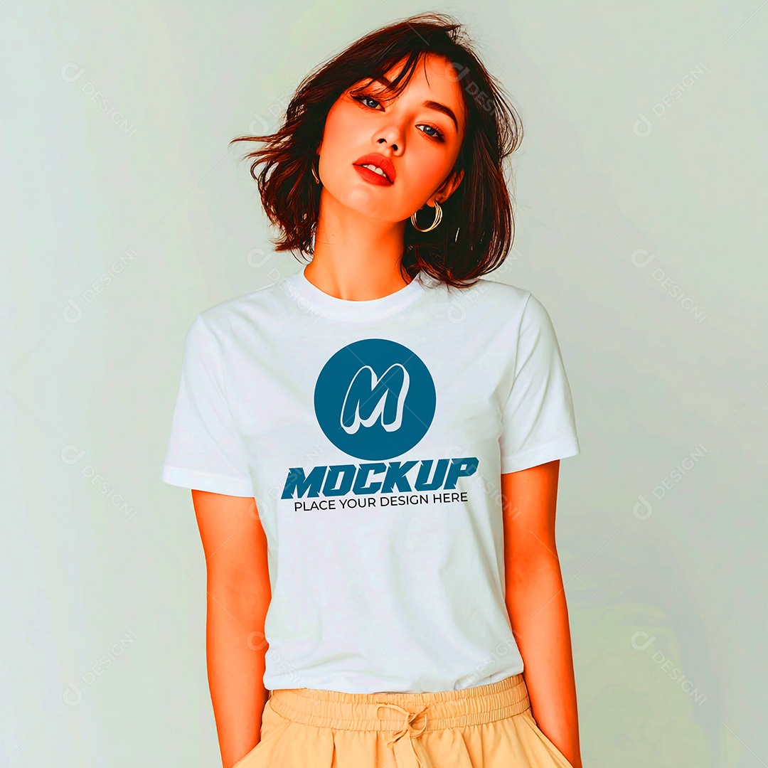 Mockup de Camisa Feminina PSD Editável