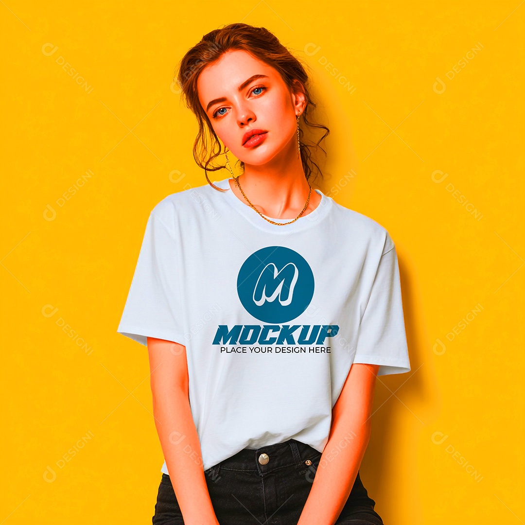 Mockup de Camisa Feminina PSD Editável