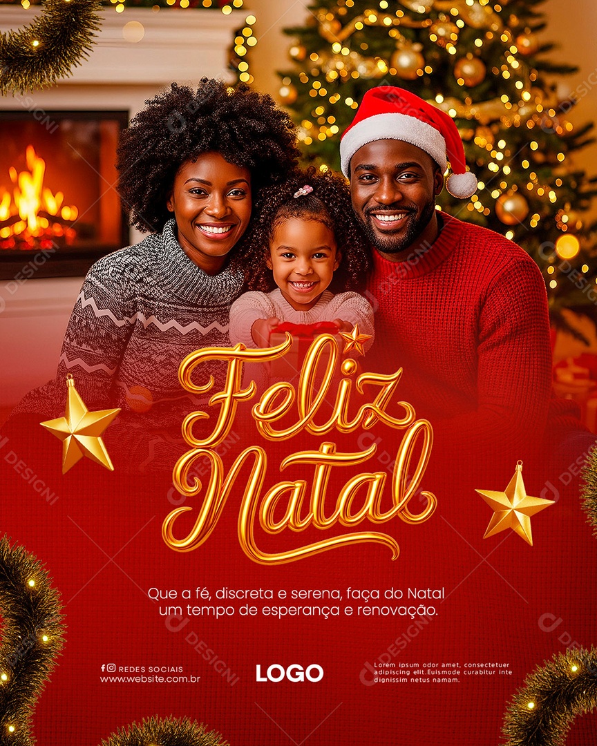 Feliz Natal 25 de Dezembro Social Media PSD Editável