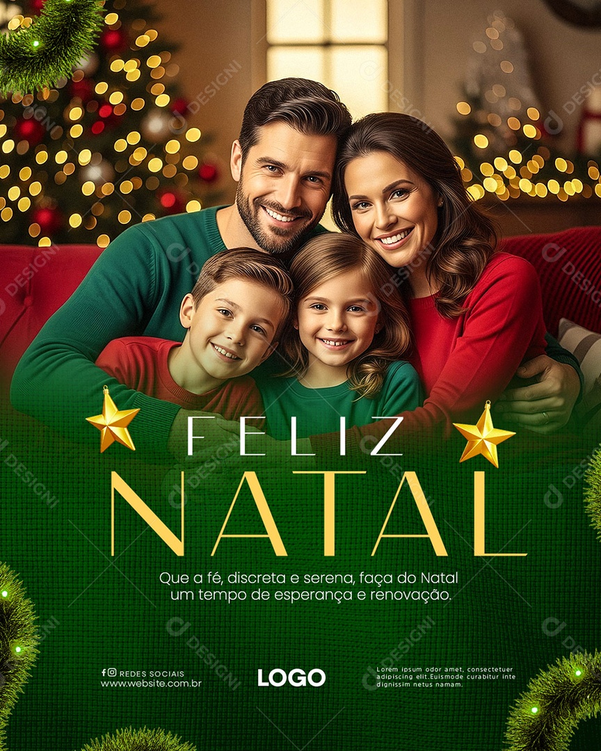 Feliz Natal 25 de Dezembro Social Media PSD Editável