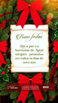 Story Feliz Natal 25 de Dezembro Social Media PSD Editável