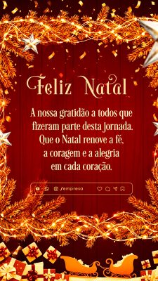 Story Feliz Natal 25 de Dezembro Social Media PSD Editável