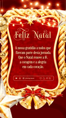 Story Feliz Natal 25 de Dezembro Social Media PSD Editável