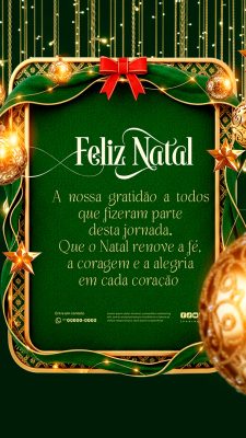 Story Feliz Natal 25 de Dezembro Social Media PSD Editável