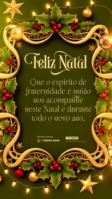 Story Feliz Natal 25 de Dezembro Social Media PSD Editável