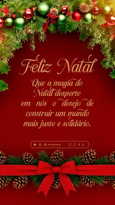 Story Feliz Natal 25 de Dezembro Social Media PSD Editável