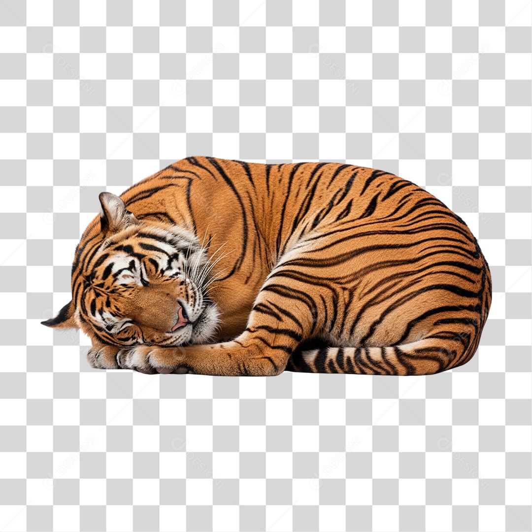 Tigre Deitado PNG Transparente