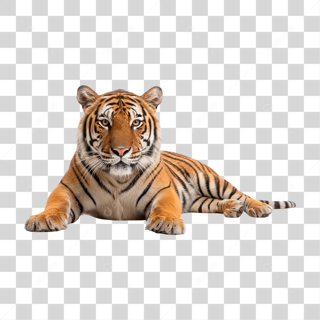 Tigre Deitado PNG Transparente
