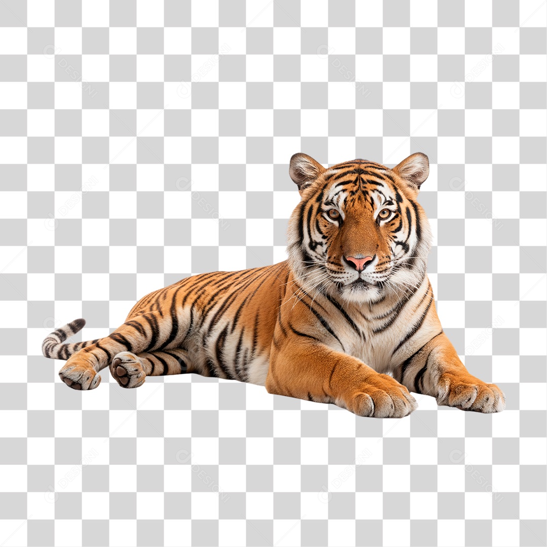 Tigre Deitado PNG Transparente