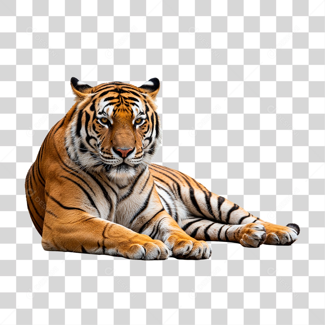 Tigre Deitado PNG Transparente